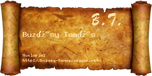 Buzásy Tamás névjegykártya